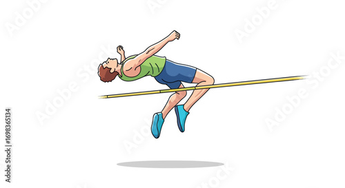 High Jumper Clearing the Bar with Precision and Athleticism in a Dynamic Pose.