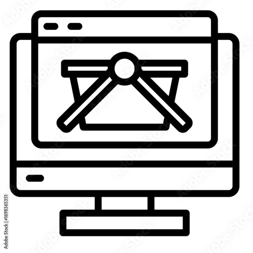 Online Shopping  Icon Element For Design	