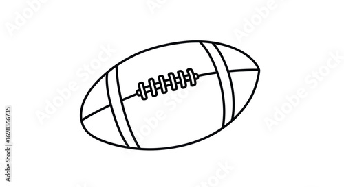 Simple Line Drawing of an American Football.