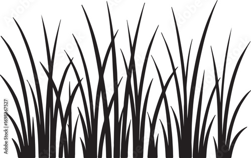  grass line silhouette style vector with white background