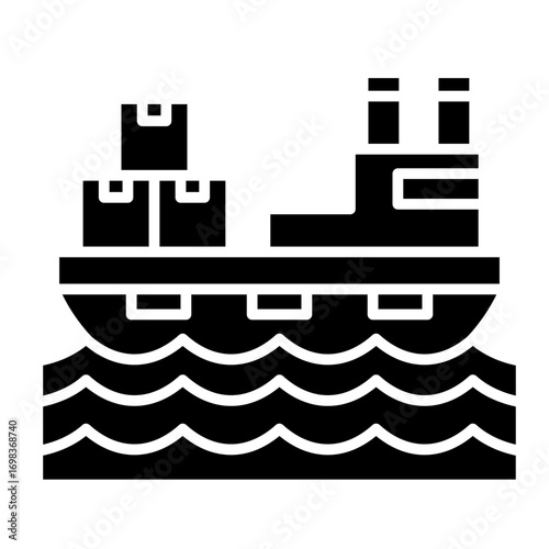 Cargo Ship  Icon Element For Design	