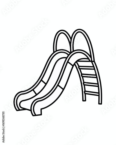 Scalable vector illustration of a playground slide for eps file download silhouette vector illustration white background