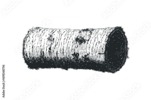 Textured cylindrical log on transparent background image