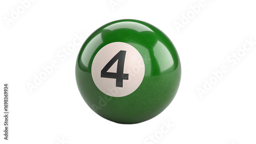 pool ball number four on transparent background	
