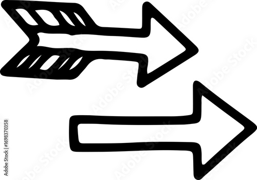 Two Arrows A Hand-Drawn Illustration of Direction and Movement