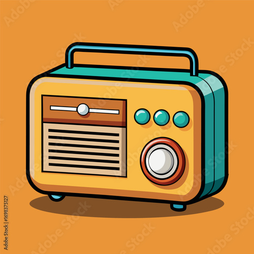 Cartoon classic radio illustration art	
