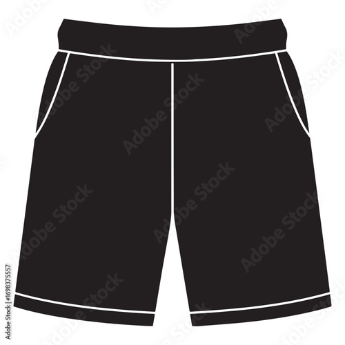 Minimalist Shorts Silhouette Vector Design for Fashion, Clothing, Apparel, Casual Wear, Summer Outfit, Style, Modern EPS