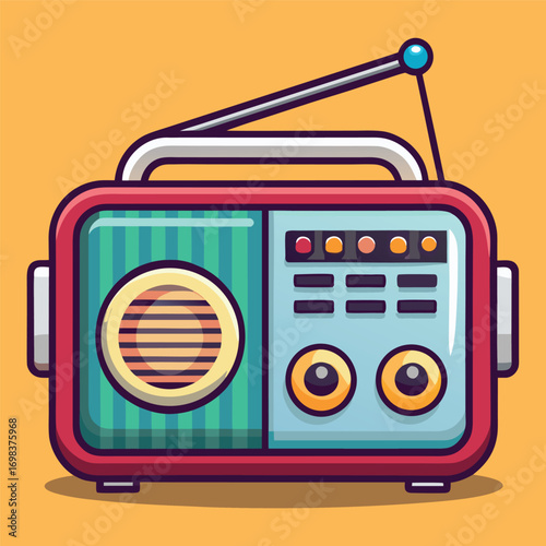 Cartoon classic radio illustration art	
