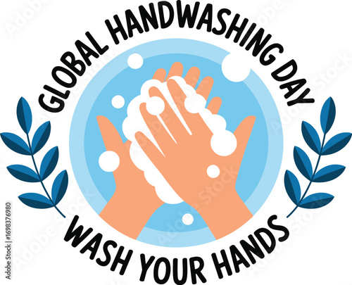 Hands thoroughly washed with soap and water for global hygiene awareness