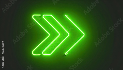 Bright Green Neon Arrow Loop Icon