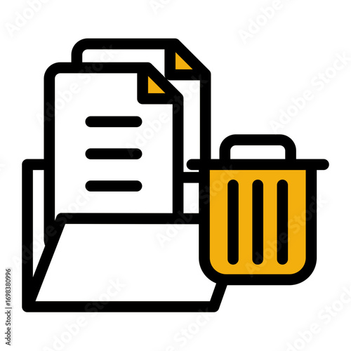 Broom Data Scrubbing Delete (Outline Color Lineal Style)