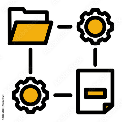 Data Flow Transfer Tracking (Outline Color Lineal Style)