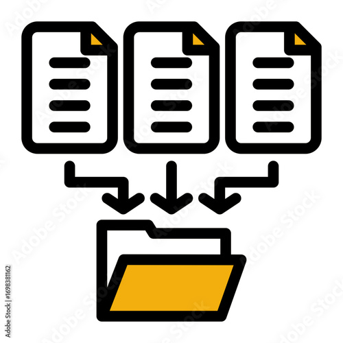 Archive Box Storage Collection (Outline Color Lineal Style)