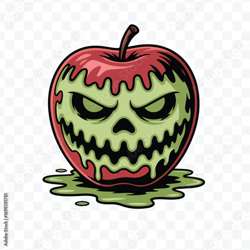 Malevolent Poison Apple Mascot Illustration