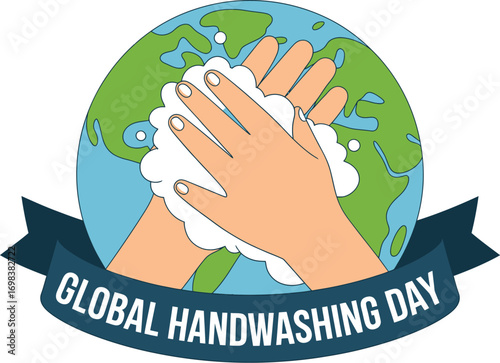 Global handwashing promotes worldwide health and hygiene awareness.