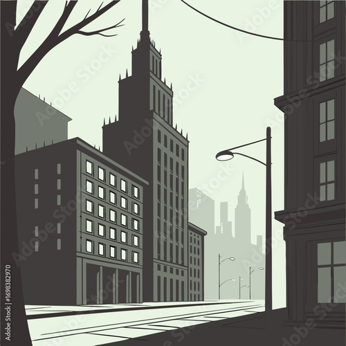 Cityscape Street View Tall Buildings Urban Architecture Design cityscape street