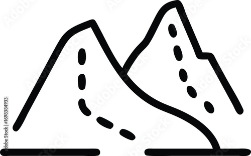 Mountain Road Silhouette Icon