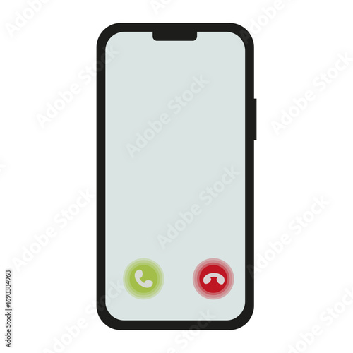 Mobile phone call. Smartphone screen interface. Incoming call Vector. Technology communication symbol.