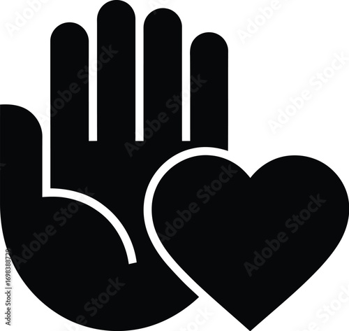 Open hand offering a heart symbolizing love and compassion