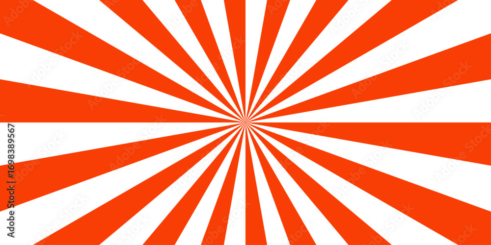 Fototapeta premium Retro background with rays or stripes in the center. Funky ray elements, circle motifs. Radial rays light retro design with vintage beam sunburst texture.