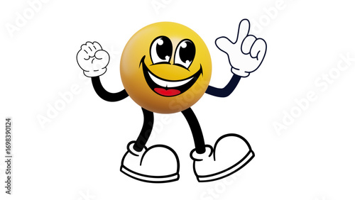 3d rendered illustration of a happy smiley emoticon