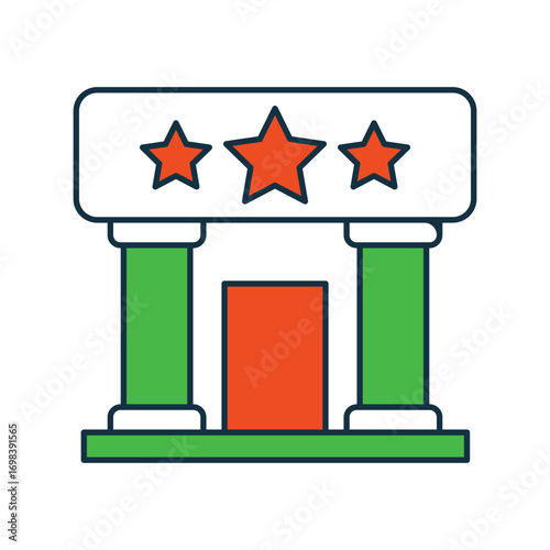 Casino entrance icon with white background vector stock illustration
