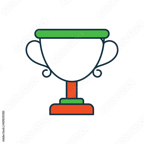Winner trophy icon with white background vector stock illustration