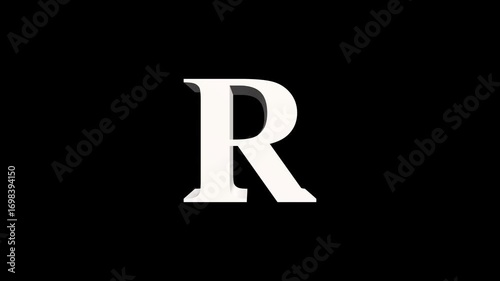 abstract glowing Educational concept letter R. text icon animation. Glowing alphabet R icon. 