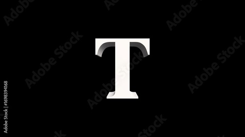 abstract glowing Educational concept letter T. text icon animation. Glowing alphabet T icon. 