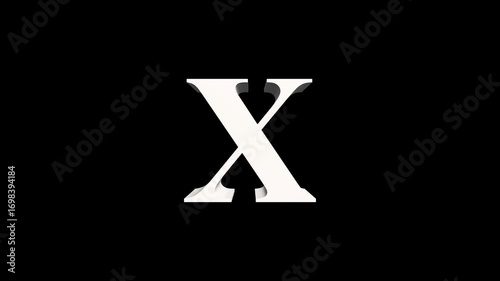 abstract glowing Educational concept letter X. text icon animation. Glowing alphabet X icon. 