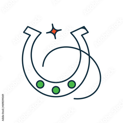 Horseshoe icon with white background vector stock illustration