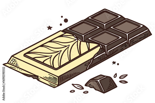 chocolate bar on white background