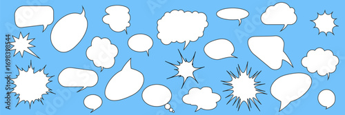 Speech Bubble set. Set of hand draw speech bubbles.