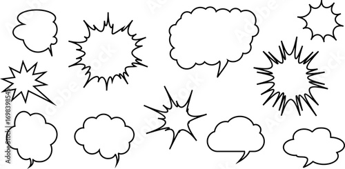 Speech Bubble set. Set of hand draw speech bubbles.
