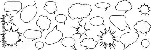 Speech Bubble set. Set of hand draw speech bubbles.