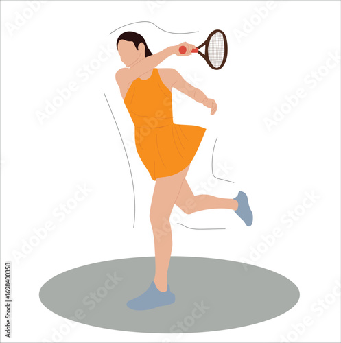 woman playing tennis. Young woman playing tennis 