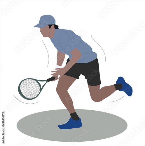 Boy playing tennis.man playing tennis