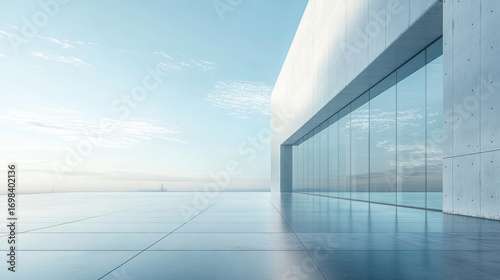 Modern city building plaza car advertising background