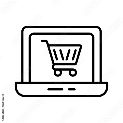 E-Commerce Icons In Outline, Vector Illustration