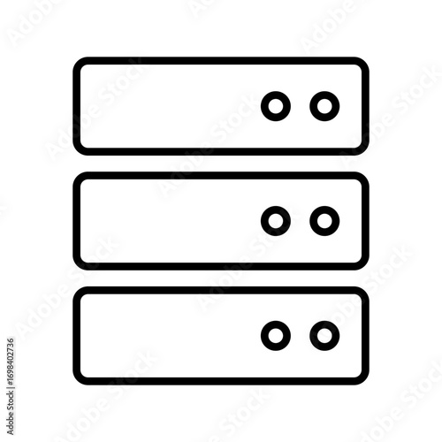 Server Icons In Outline, Vector Illustration