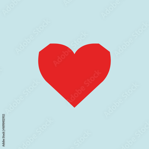 Simple Red Heart Shape Icon Graphic Design.
