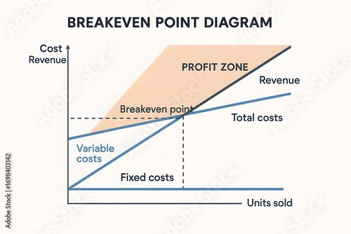 Business Breakeven Point Analysis Chart for Financial Planning