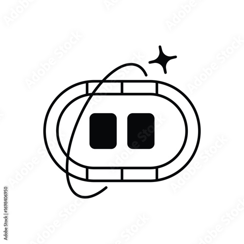 Blackjack Table icon with white background vector stock illustration