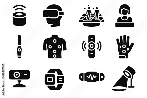 Stick icons futuristic armband choreography stage holographic vector rhythm icon beat pod