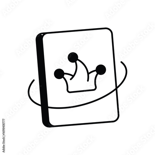 Joker card icon with white background vector stock illustration