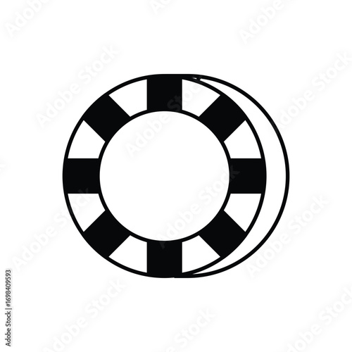 Casino token icon with white background vector stock illustration