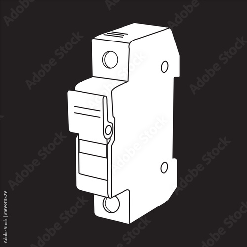 Fuse holder icon vector
