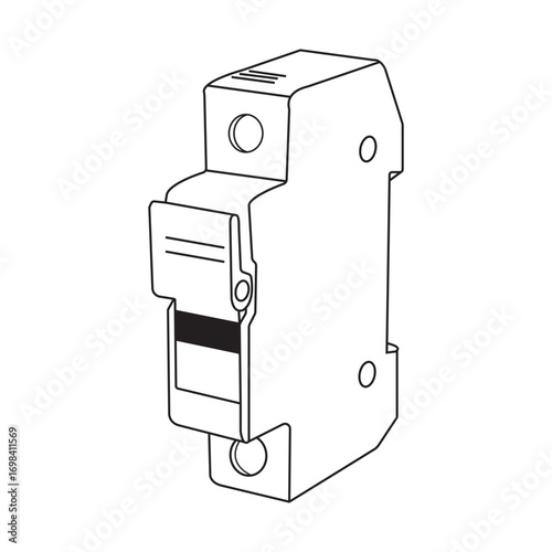 Fuse holder icon vector