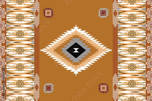 traditional ukrainian embroidery Seamless Ikat-inspired ethnic textile patterns with tribal and geometric motifs. Suitable for fashion, fabric printing, home decor, and digital backgrounds.