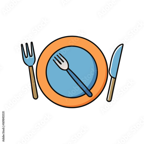 plate with cutlery